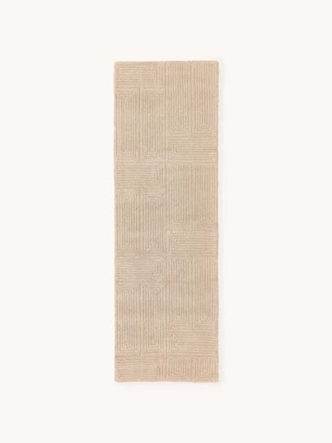 High-Low Wool Runner Alexia, Hand-Tufted