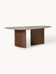 Organic Shaped Dining Table Meadow with Marble Top, in various sizes