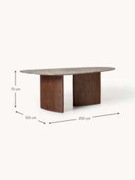 Organic Shaped Dining Table Meadow with Marble Top, in various sizes - thumbnail 9