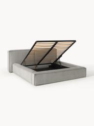Upholstered Corduroy Bed Lennon with Storage Space - thumbnail 3