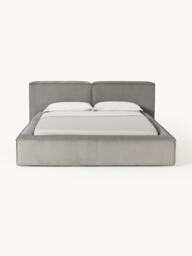 Upholstered Corduroy Bed Lennon with Storage Space - thumbnail 4