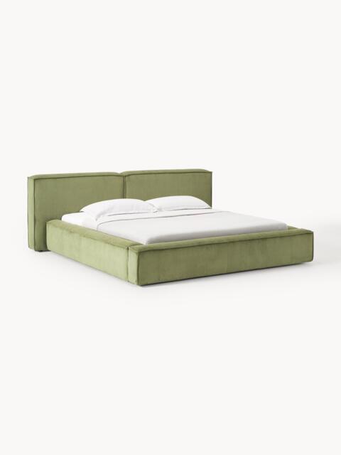 Upholstered Corduroy Bed Lennon with Storage Space - image 1