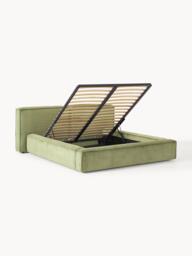 Upholstered Corduroy Bed Lennon with Storage Space - thumbnail 3