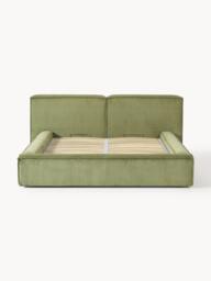 Upholstered Corduroy Bed Lennon with Storage Space - thumbnail 7