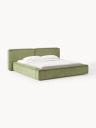 Upholstered Corduroy Bed Lennon with Storage Space
