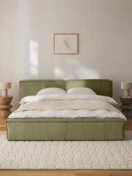Upholstered Corduroy Bed Lennon with Storage Space - thumbnail 2
