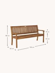 Acacia Wood Garden Bench Noemi - thumbnail 7