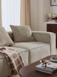 Large Corduroy Sofa Cushion Lennon, 60 x 60 cm - thumbnail 5