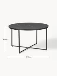 Round Coffee Table Antigua with Marble Effect Glass Top - thumbnail 8