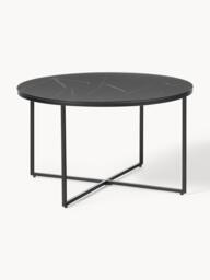 Round Coffee Table Antigua with Marble Effect Glass Top - thumbnail 1