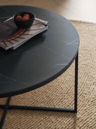 Round Coffee Table Antigua with Marble Effect Glass Top - thumbnail 7