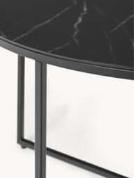 Round Coffee Table Antigua with Marble Effect Glass Top - thumbnail 5