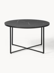 Round Coffee Table Antigua with Marble Effect Glass Top - thumbnail 3