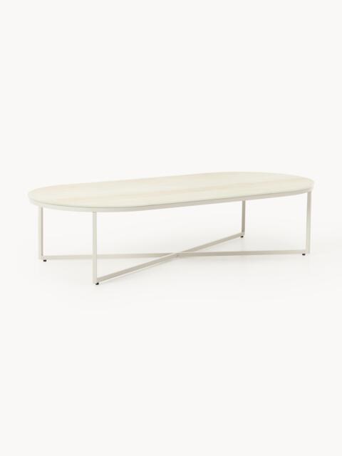 Oval Coffee Table Antigua with Marble Effect Glass Top - image 1