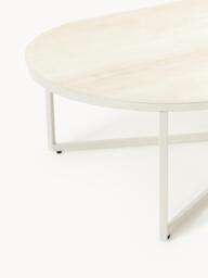 Oval Coffee Table Antigua with Marble Effect Glass Top - thumbnail 4