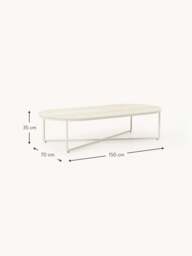 Oval Coffee Table Antigua with Marble Effect Glass Top - thumbnail 5