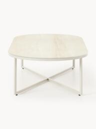 Oval Coffee Table Antigua with Marble Effect Glass Top - thumbnail 3