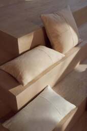 Hand-Woven Cushion Cover Terre with Decorative Seam - thumbnail 9