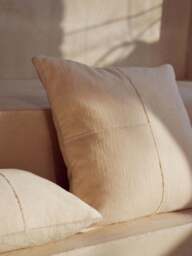 Hand-Woven Cushion Cover Terre with Decorative Seam - thumbnail 2