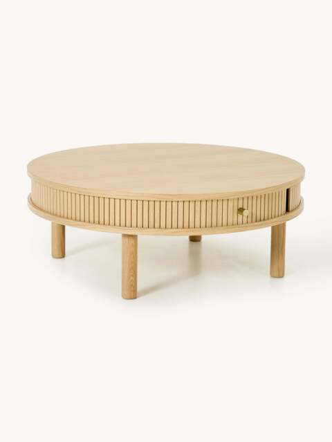 Coffee Table Calary with Fluted Front, Ø 80 cm - image 1
