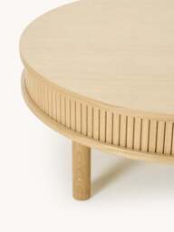 Coffee Table Calary with Fluted Front, Ø 80 cm - thumbnail 3