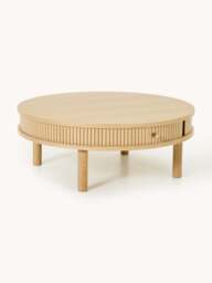 Coffee Table Calary with Fluted Front, Ø 80 cm