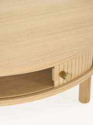 Coffee Table Calary with Fluted Front, Ø 80 cm - thumbnail 4