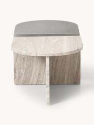Oval Metal and Marble Coffee Tables Leander, Set of 2 - thumbnail 4