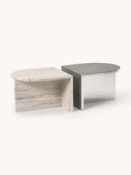 Oval Metal and Marble Coffee Tables Leander, Set of 2 - thumbnail 2