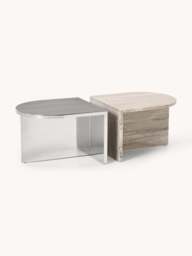 Oval Metal and Marble Coffee Tables Leander, Set of 2 - thumbnail 5