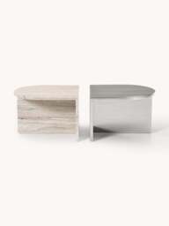 Oval Metal and Marble Coffee Tables Leander, Set of 2