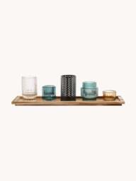 Candle Holders Elviena with Wooden Tray - thumbnail 1