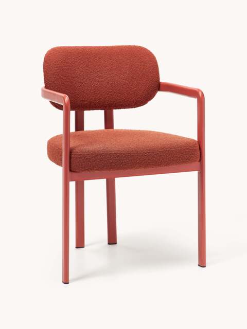 Upholstered Bouclé Dining Chair Adrien with Armrests - image 1