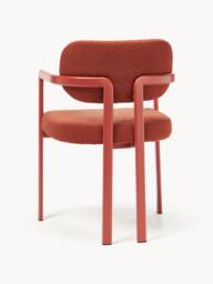 Upholstered Bouclé Dining Chair Adrien with Armrests - thumbnail 4