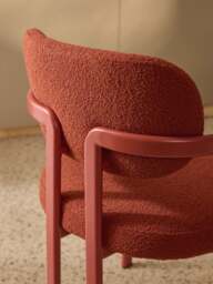 Upholstered Bouclé Dining Chair Adrien with Armrests - thumbnail 8