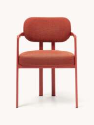 Upholstered Bouclé Dining Chair Adrien with Armrests - thumbnail 2
