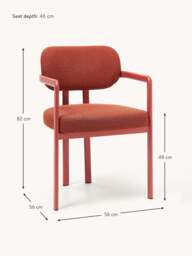 Upholstered Bouclé Dining Chair Adrien with Armrests - thumbnail 9
