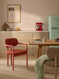 Upholstered Bouclé Dining Chair Adrien with Armrests - thumbnail 7