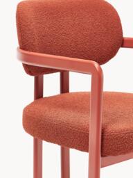 Upholstered Bouclé Dining Chair Adrien with Armrests - thumbnail 5