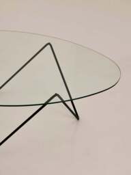 Pedrera Coffee Table (Base: Black Semi Matt, Top: Transparent Glass) - thumbnail 5