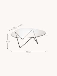 Pedrera Coffee Table (Base: Black Semi Matt, Top: Transparent Glass) - thumbnail 8