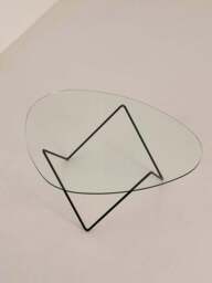 Pedrera Coffee Table (Base: Black Semi Matt, Top: Transparent Glass) - thumbnail 4