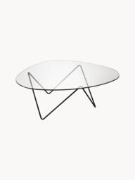 Pedrera Coffee Table (Base: Black Semi Matt, Top: Transparent Glass) - thumbnail 3