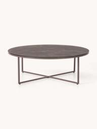 Round XL Coffee Table Antigua with Marble Effect Glass Top - thumbnail 3