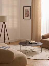 Round XL Coffee Table Antigua with Marble Effect Glass Top - thumbnail 2