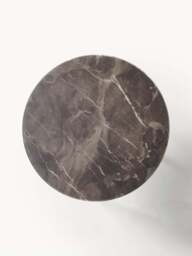 Round Side Table Antigua with Marble Effect Glass Top - thumbnail 4