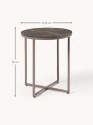 Round Side Table Antigua with Marble Effect Glass Top - thumbnail 5