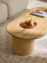 Oval Oak Wood Coffee Table Didi - thumbnail 9
