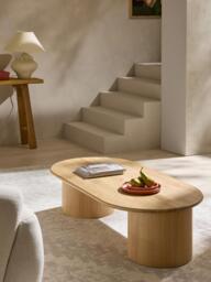 Oval Oak Wood Coffee Table Didi - thumbnail 3