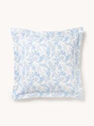 Leaf Print Pillowcase Pola in Linen-Cotton Blend with Flange - thumbnail 3
